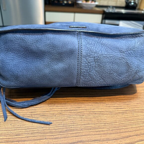 Rebecca Minkoff Darren Messenger Bag Blue Nubuck Crossbody - Picture 7 of 16